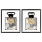 Stupell Industries Gray Gold Parfum Bottle 2 pc Framed Floater Canvas Wall Art Set Design by Carol Robinson